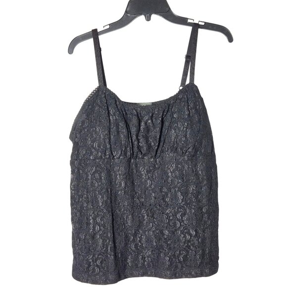 Dots Black Lace Babydoll Tank Top Plus Size 3X Feminine Y2K Whimsigoth Witchy - Picture 1 of 10
